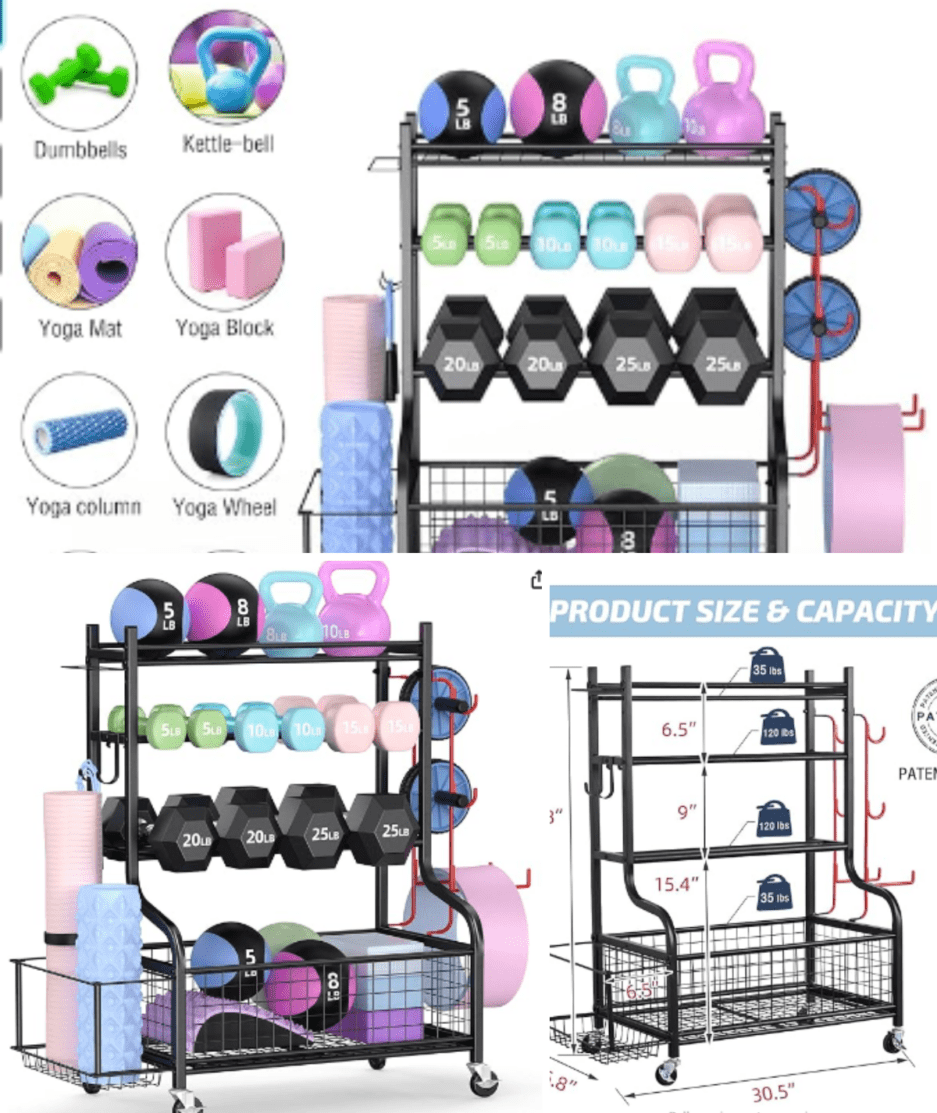 Complete Exercise Gear Storage System